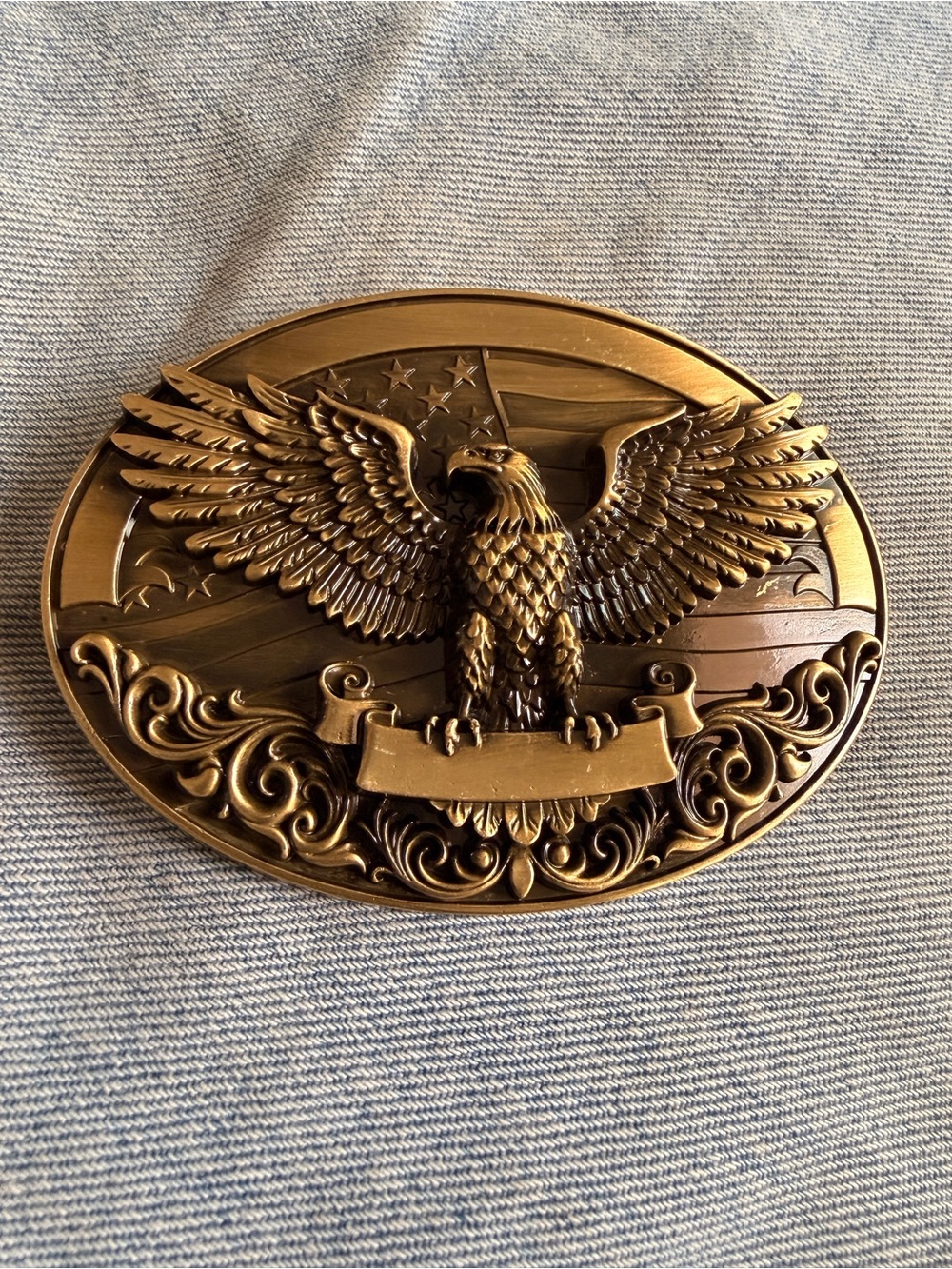 Bronze Eagle Ornate Oval Belt Buckle - Men Accessories
